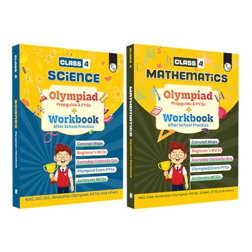 Image of PW Olympiad Books for Class 4 2026-27 - Science & Mathematics Workbook | IMO, NSO Olympiad Prep | Chapterwise MCQs, PYQs, Concept Maps & Achievers Section (Set of 2 Books)