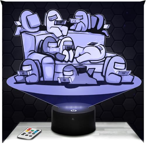 Lampephoto.fr - Lampe 3D Among U Deco Chambre Garçon, Lampe 3D Among U, Objet Gaming Gamer Jeux Video, Idée Cadeau Décoration Lampe LED Veilleuse Deco Bureau, Idée Cadeau Adolescent Original, TOP