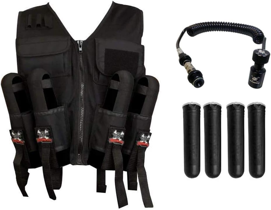 Maddog Lightweight Tactical Paintball Sport Vest with Paintball Tank Pouch and Paintball Pod Holder Attachments | Holds Up to 4 Pods & Tank Up to 90ci : Sports & Outdoors