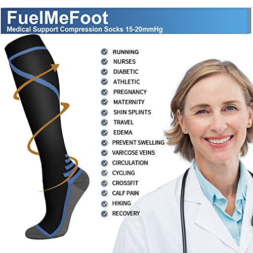 Image of FuelMeFoot 3 Pack Copper Compression Socks - Compression Socks Women & Men Circulation - Best for Medical,Running,Athletic