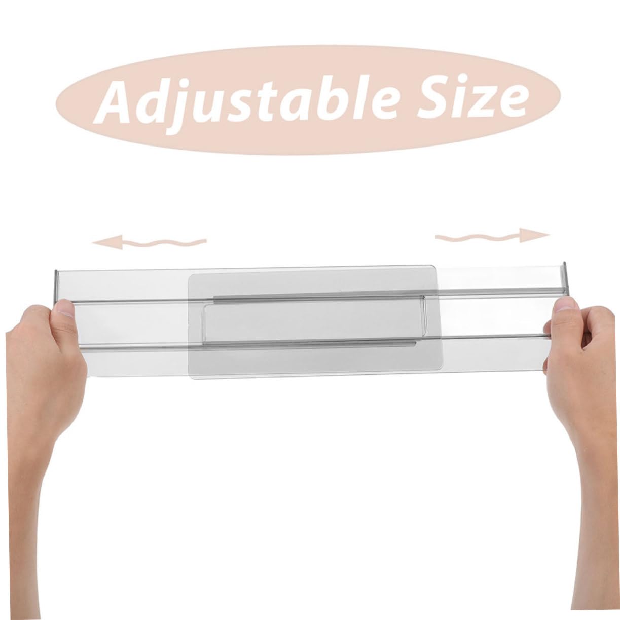 GLEAVI Divisore per Cassetti Regolabile 8 Pezzi in Ps per Armadi | Trasparente Bianco, 27, 5-52cm, Installazione Semplice, per Biancheria e Calze
