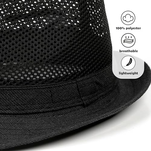 Image of Lisianthus Men's Summer Fedora Hats - Breathable Short Brim Outdoor Hat