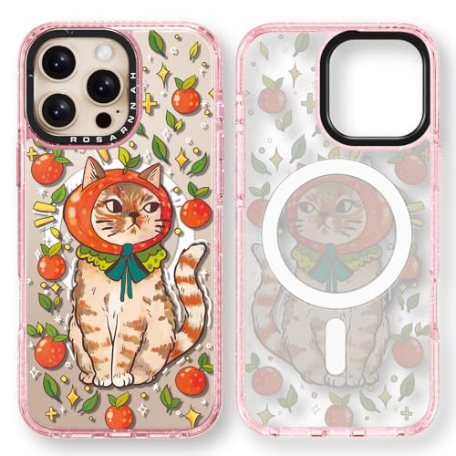 Coque iPhone 16 Pro MagSafe paillettes chaton rose - Protection fine 6.3"