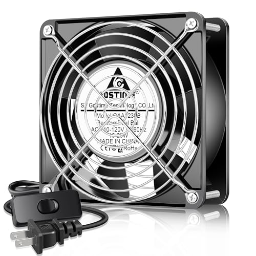 GDSTIME AXIAL 12038 Muffin Fan, 120V AC 120mm x 38mm, Dual Ball Bearing