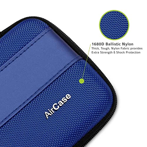 Image of AirCase Rugged Hard Drive Case for 2.5-inch Western Digital, Seagate, Toshiba, Portable Storage Shell for Gadget Hard Disk USB Cable Power Bank Mobile Charger Earphone, Water Resistant (Blue)