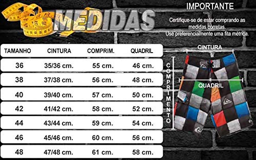 kit 3 bermuda shorts tactel elastano masculina treino academia praia Tamanho:44;Cor:colorido