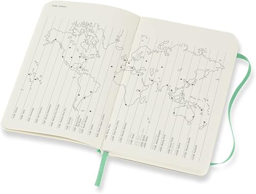 Miniatura 10 de Moleskine - Agenda semanal clásica de 18 meses de 2021-2022, tapa suave, para bolsillo (3.5 x 5.5), color verde hielo