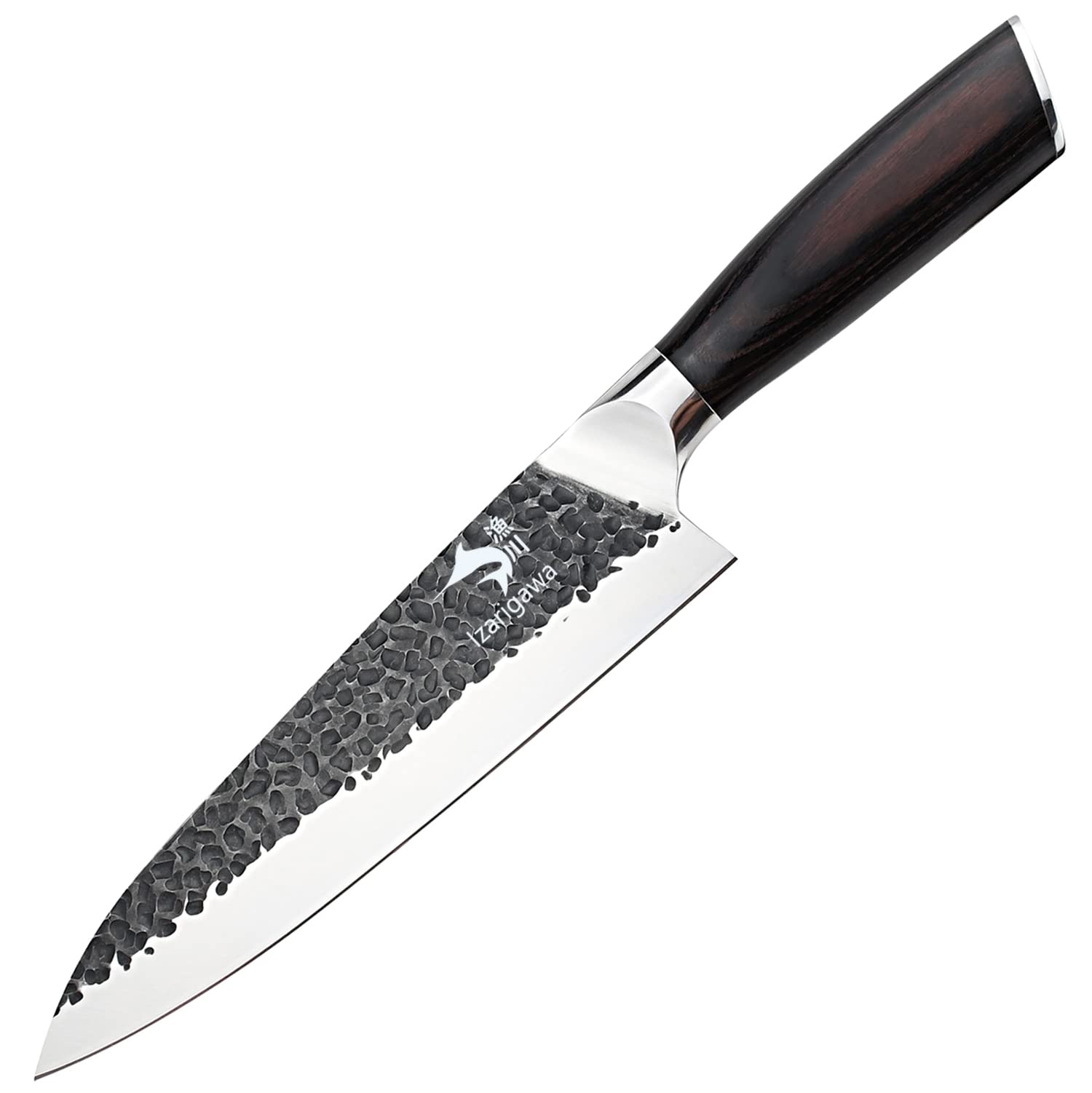 Amazon | 漁川 牛刀包丁 【槌目料理包丁】 【6Cr16MoVステンレス鋼