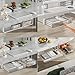 Partslety Pull Out Under Cabinet Drawer Organizer Slide Out Shelves Sliding Cabinet Drawers Storage Organizer Paper Plate Holder For Kitchen Pantry Shelves Bathroom Home Office Cabinet white large