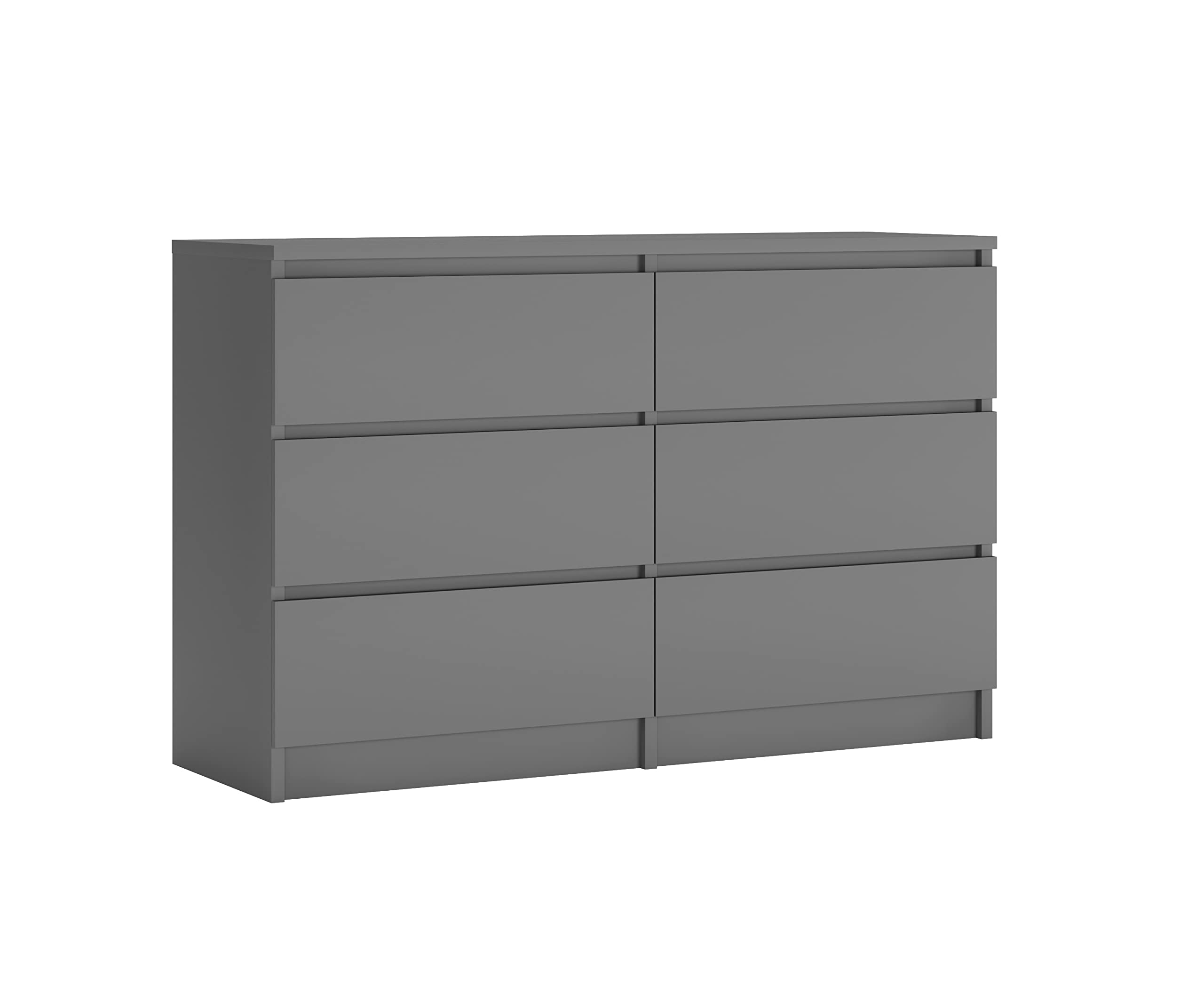 3xE living Cassettiera 6 cassetti 120 cm (Antracite)