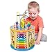 Elover Centro de Actividades de Madera 8 en 1 Cubo de Actividades Laberinto de Cuentas Juguete Educativo para Niños más de 3 Años