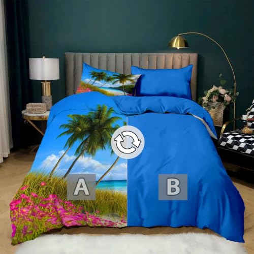 Housse de couette palmier 200 x 200 cm avec 2 taies d'oreiller - 6