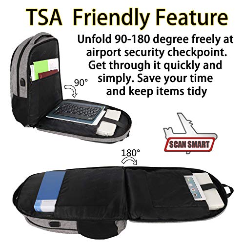 MATEIN Travel Laptop Backpack,TSA Large Travel Backpack for Women Men, 17 Inch Business Flight Approved Carry On… - Image 3