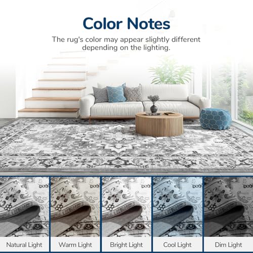 5 x 7 Area Rugs for Living Room, Machine Washable Faux-Wool Rugs - image 8