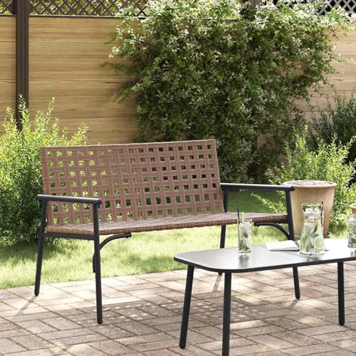 Tidyard Gartenbank, Metallgestell mit synthetischem Rattan,...