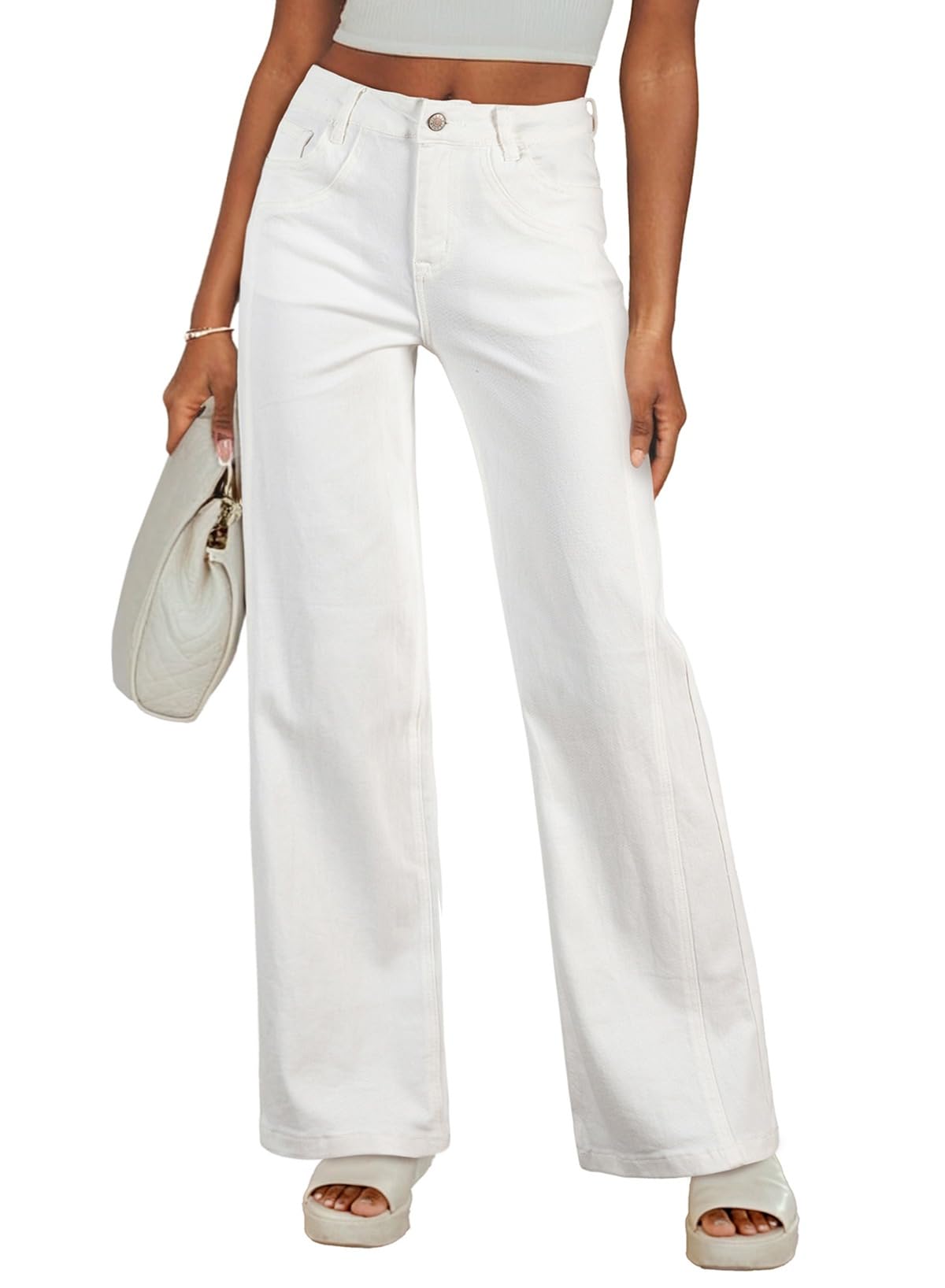 Sidefeel Wide Leg Patchwork Jeans