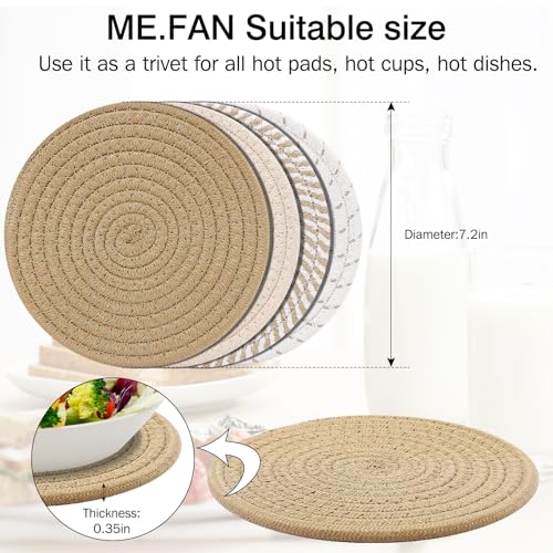 Me.Fan MF-MXGRD-4SET-2 Trivets/Potholders 4 Set Cotton Thread Weave Trivets For For Hot Pots And Pans - Large Coasters/Hot Pads/Hot Mats To Protect Desktop & Countertop thumb #1