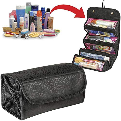 Roll Up Travel Cosmetic Makeup Jewelry Toiletry Bag Organizer Camping Accessories Holder