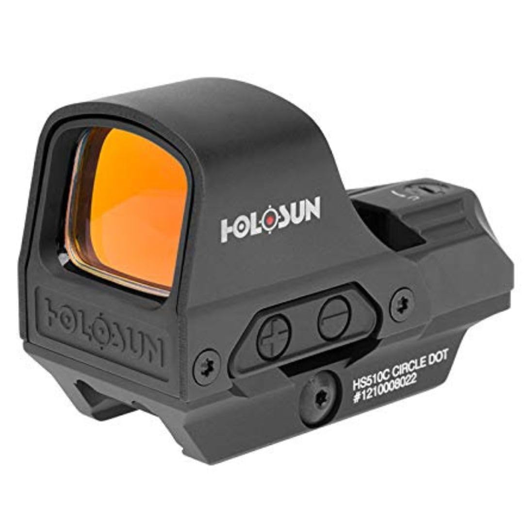 510C Series Multi-Reticle 2 MOA Dot & 65 MOA Circle Open Reflex Sight - Solar FailSafe Shake-Awake, 12 Settings - Red/Green Dot (Black/FDE)