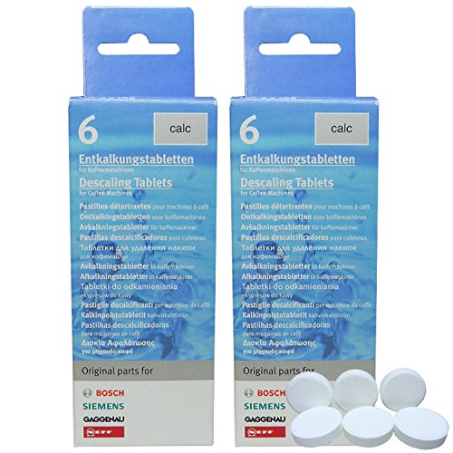 2er Pack BSH Entkalkungstabletten für die Geräte der BSH-Gruppe: Siemens - Bosch - Balay - Constructa - Gaggenau - Neff / 6 Entkalkungstabletten à 18g