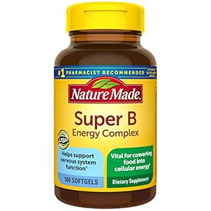 Nature Made Super B Energy Complex, Dietary Supplement for Brain Cell Function Support, 160 Softgels, 160 Day Supply