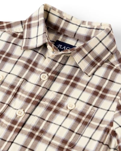 Image of The Children's Place Boys Long Sleeve Plaid Flannel Button Up Shirt
