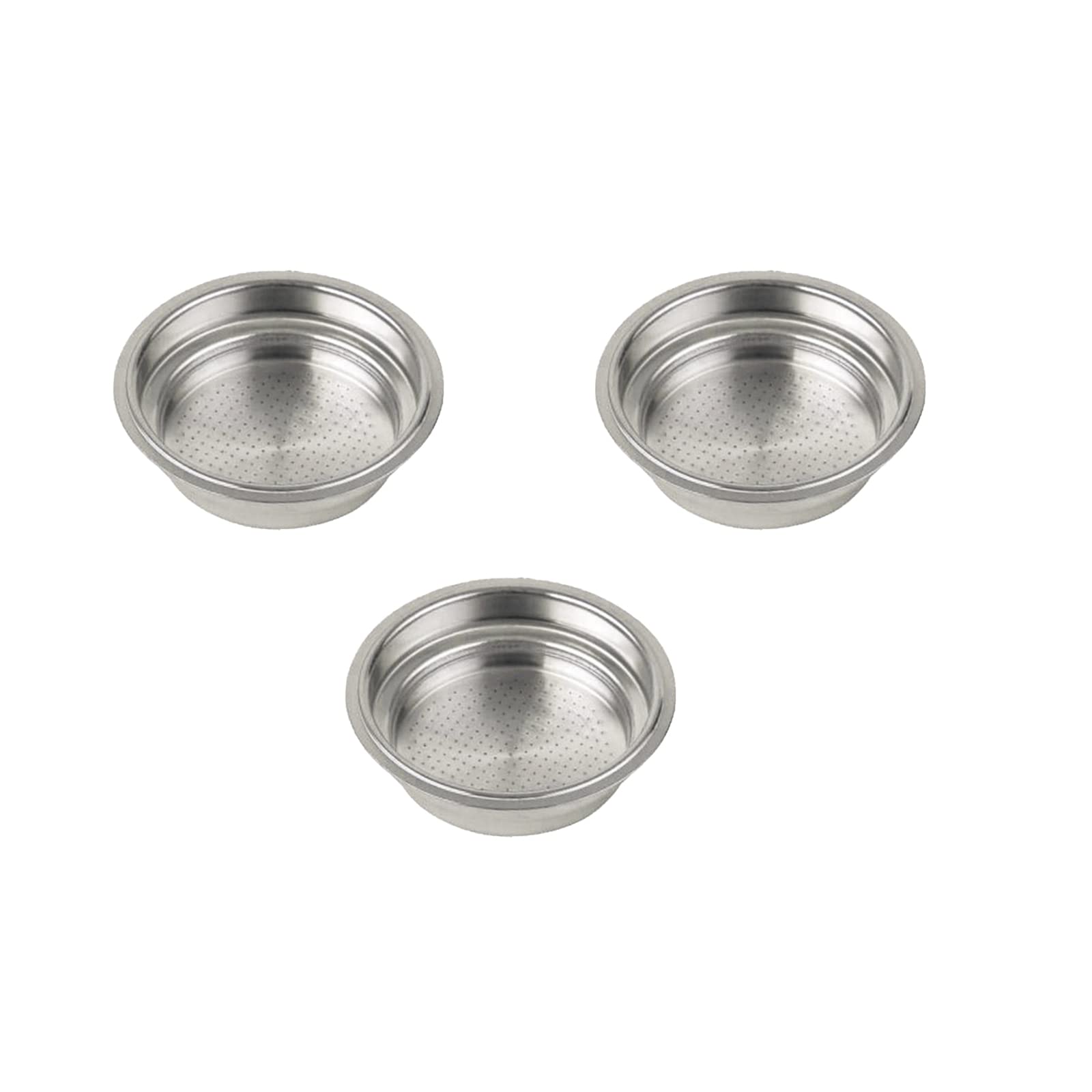 52mm Coffee Portafilter Basket, 1 Cup Double Layer Stainless Steel Pressurized Coffee Filter Basket Bottomless Portafilter Espresso Machines Accessories for EUPA 1817 1819 Gustino 3PCS