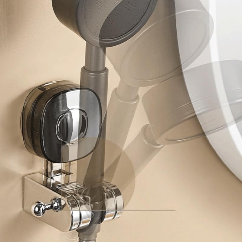 Suction Cup Shower Bracket Seat no Drilling Wall mounted Showerhead Holder Adjustable Bathing Tool