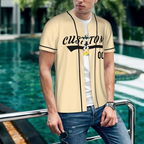 Camiseta de béisbol personalizada para hombres y mujeres en talla única color beige miniatura 3
