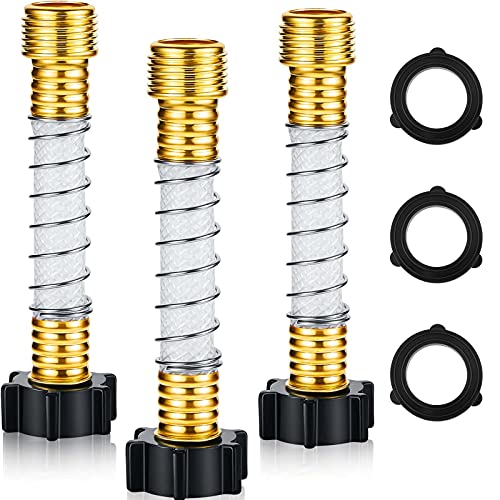 Outus 3 Pack Flexible Hose Protector with Coil Spring Eliminates Hose Crimping and Straining at Faucets and Connections for Rv Garden Car Wash Extension Adapter