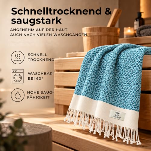 pamuq® Strandtuch XXL – Hamamtuch, Saunatuch, Badetuch & Duschtuch aus Baumwolle, handgemacht, leicht, saugstark, schnelltrocknend… – Ansicht 4