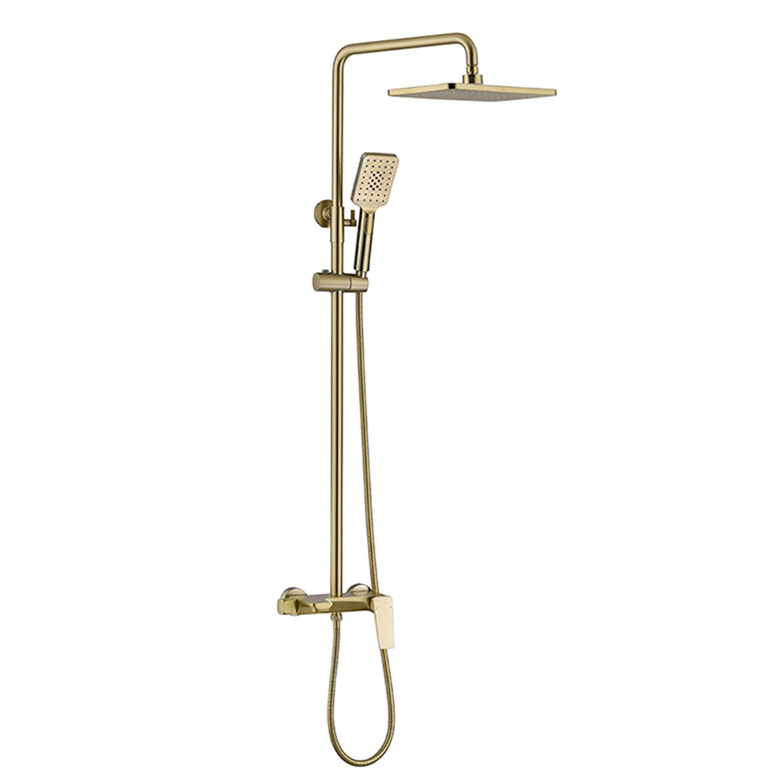 Mitigeur bain-douche mural en laiton avec douchette 3 modes au design épuré