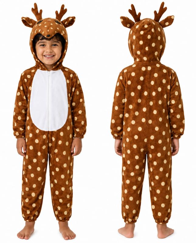 Image of Animal Costume for Kids | Plush Fancy Dress Costume for Boys & Girls |School Fancy Dress, Annual Day, Jungle Theme, Role Play, Halloween & Birthday Party