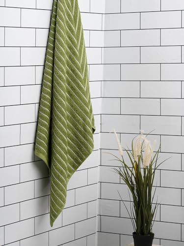 Image of Welspun 2-in-1 100% Cotton Bath Towel-Apple Green