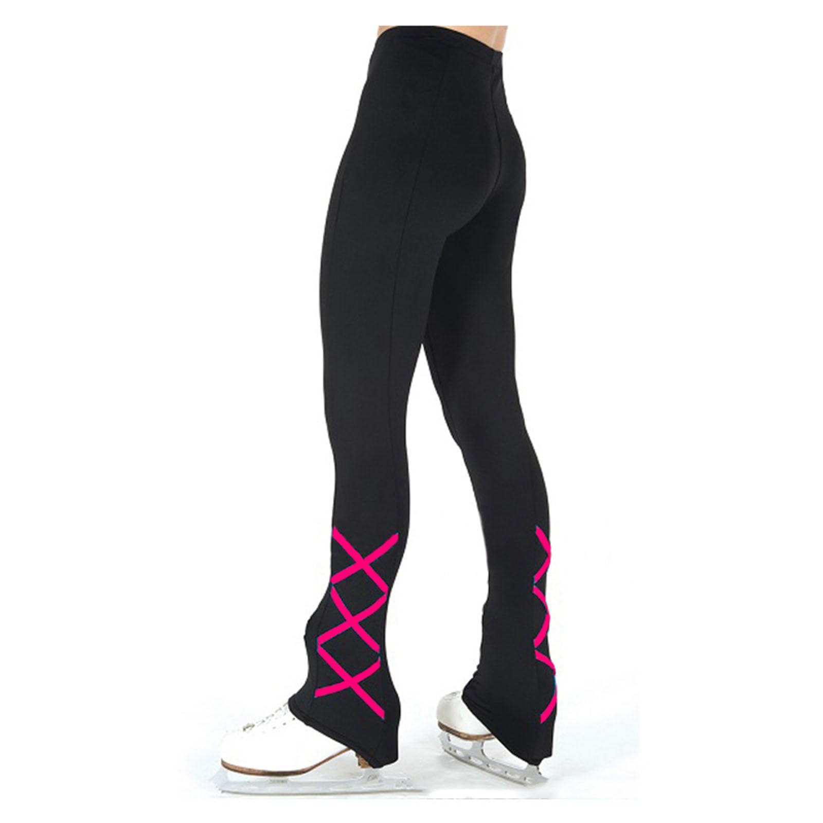 Pantalons De Patinage Artistique Leggings De Patinage À Rayures Colorées Pantalons D'entraînement De Patinage Artistique Dames Pantalon De Patinage Artistique