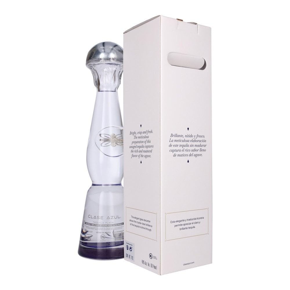 Tequila Clase Azul Plata – 100% Agave Azul Tequiliana Weber – 70cl – 40% vol. – Confezione Regalo