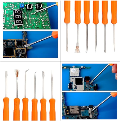 Telituny Leiterplatten Schweißwerkzeug Set, 6-teiliges PCB Metall Löthilfe Reparatur Set für Leiterplatten präzises Schweißwerkzeug-Set, Assist Werkzeuge zum Reparieren Installieren Zerlegen Reinigen
