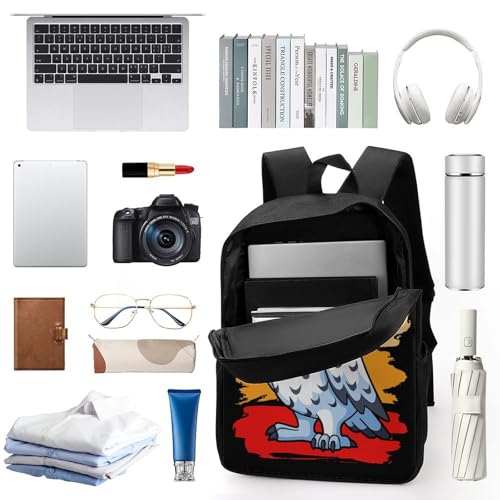 OBLUE Cute Snowy Owl Backpack 17 Inch Shoulders Daypack Simple Leisure Travel Bag3