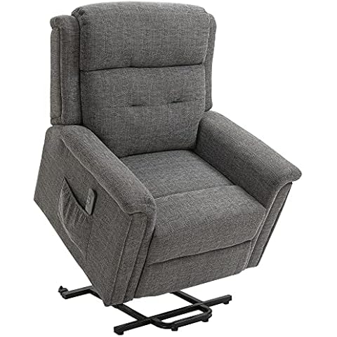 HOMCOM Elektrischer Aufstehsessel mit 2 Motoren Fernsehsessel Relaxsessel Cover