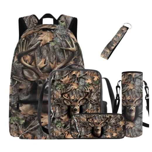 Camo Print Kids Backpack Set of Five
