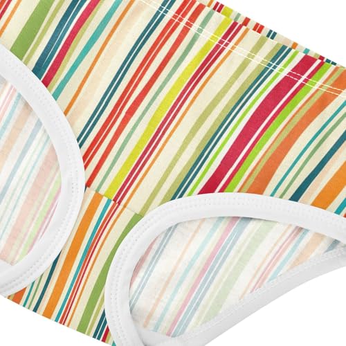 Joisal Vertical Wavy Lines Pastel Orange Panties for Girl Girls Underwear Toddlers Cotton Durable Undies Kids Briefs 2t4