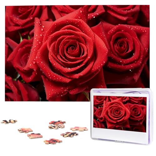 Puzzle stimulant rose rouge 1000 pièces pour votre décoration d'intérieur