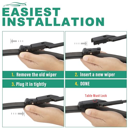 Image of 26 inch 19 inch Windshield Wiper Blades Replacement for Tesla Model Y 2020-2025 Model 3 2017-2025 Premium All Weather Wiper Blade -OEM Quality(2 of Set)