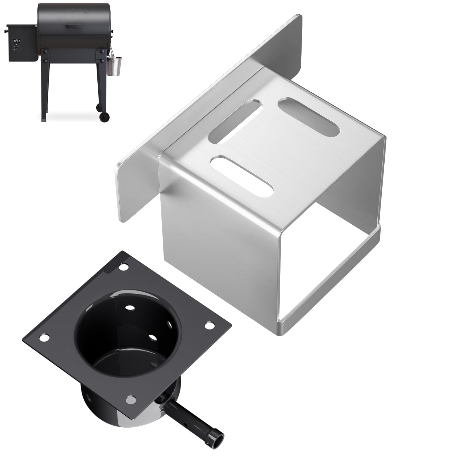 SUB024 Heat Baffle & Fire Burn Pot for Traeger Tailgater 20, Bronson 20, Traeger Junior Elite 20 Grill Accessories, BBQ055 BBQ155.01 BBQ155.02
