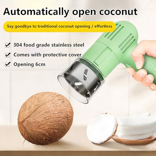 Abretuercas eléctrico automático, perforador y raspador de cáscara de acero inoxidable con un solo botón para frutos secos jóvenes y maduros, perfecto para el hogar, tienda y barra de jugos