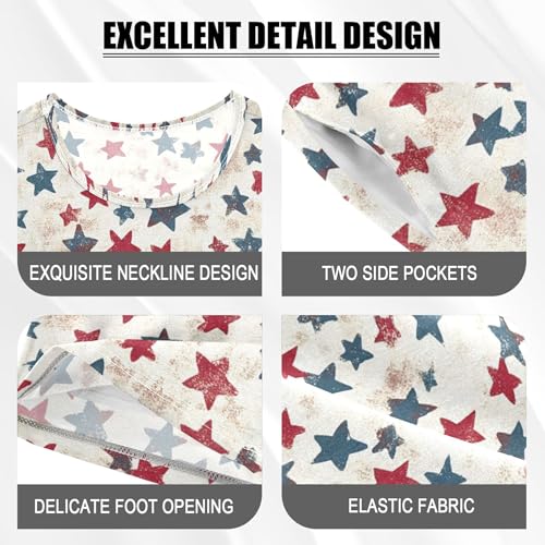 July 4th Independence Day Pajama Set Pajamas Sleepwear Nightwear Loungewear Clothes Set B04045444