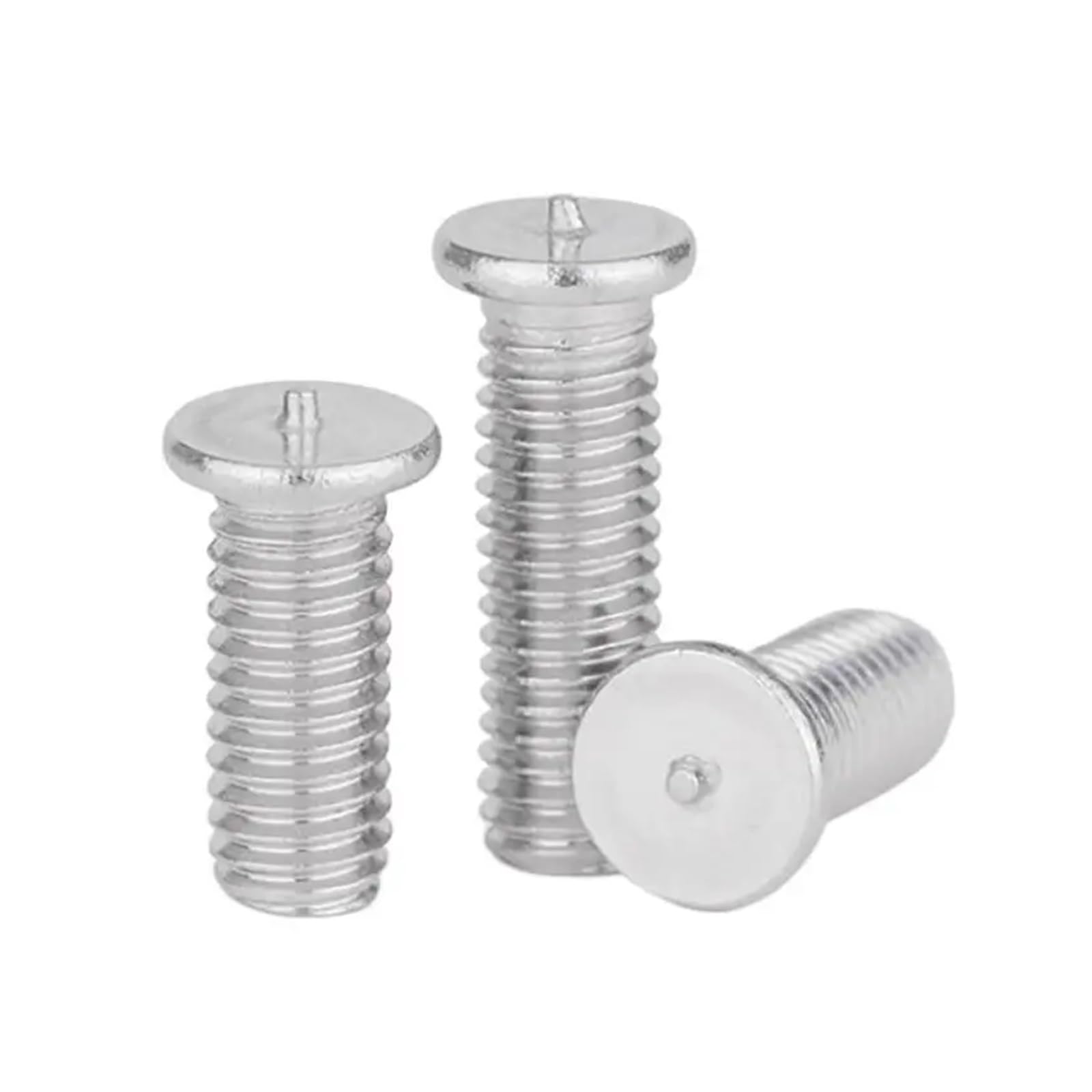 Aluminium-Bolzenschweißbolzen-Kondensator M3 M4 M5 M6 M8 M10 (Color : Silver, Size : M4x8mm 25pcs)