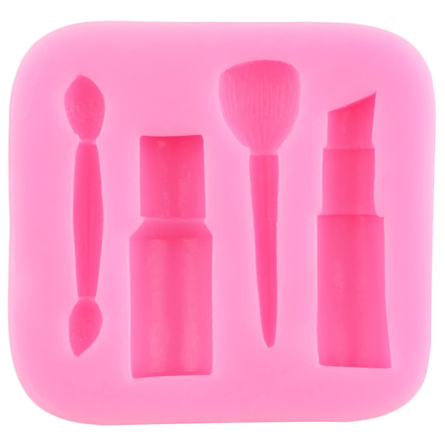 Lot De 4 Moules Silicone Thème Maquillage MYPRACS - Rouge à Lèvres, Parfum, Talons, Ciseaux