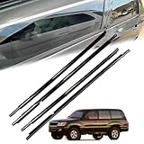 Car Window Weather Stripping Molding Trim Seal Belt Compatible with Toyota Lexus Vehicle 1998-2007 Land Cruiser 100 Series LX450, Replaces OEM# 75710-60061 75720-60061 75730-60041 75740-60041