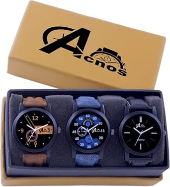 Acnos Analog Multi-Colour Dial Mens Watch - LR-COMBO-01-02-05